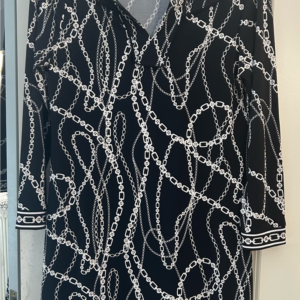 Black Dress with Chain Print